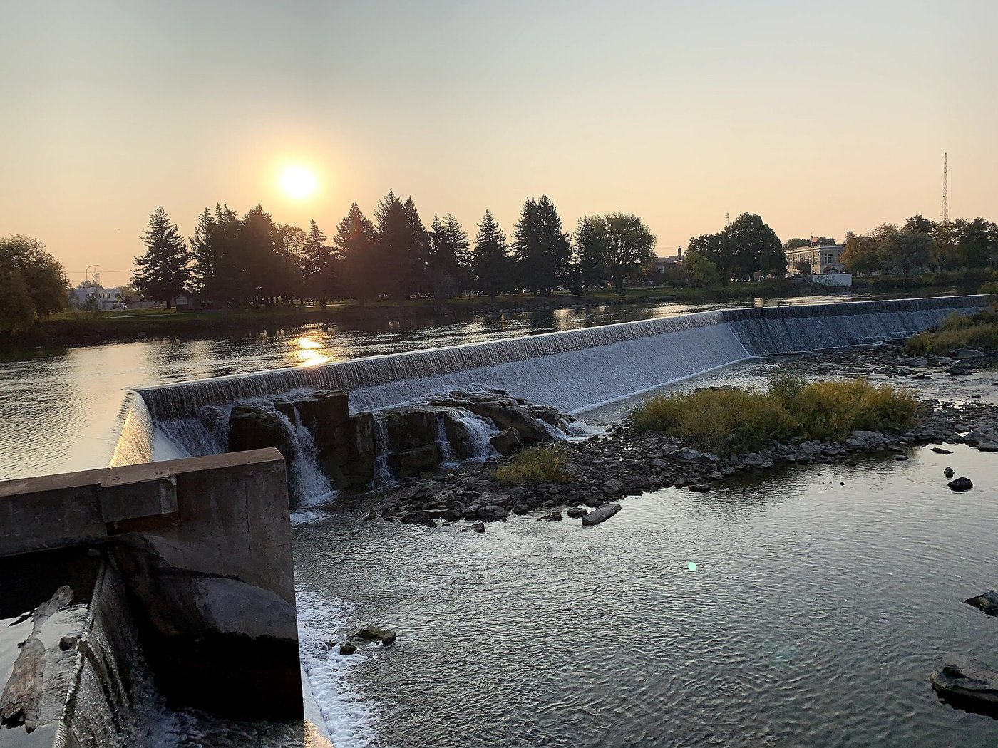The falls and Greenbelt, Idaho Falls